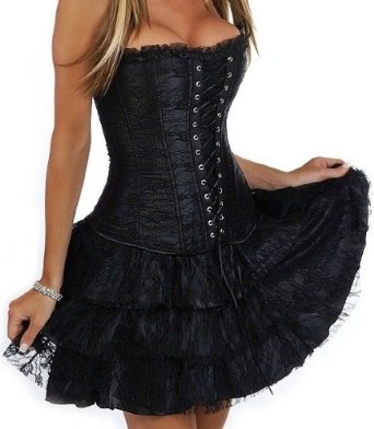Корсет Черный Brocade с боковой молнией