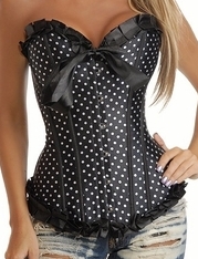 Корсет Черный с застежкой спереди Polka Dot 