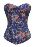 Корсет "Цветочный принт" синий Denim Flower 