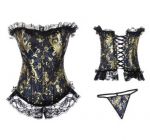 Корсет Luxury brocade синяя парча 