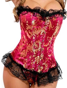 Корсет Luxury brocade красная парча